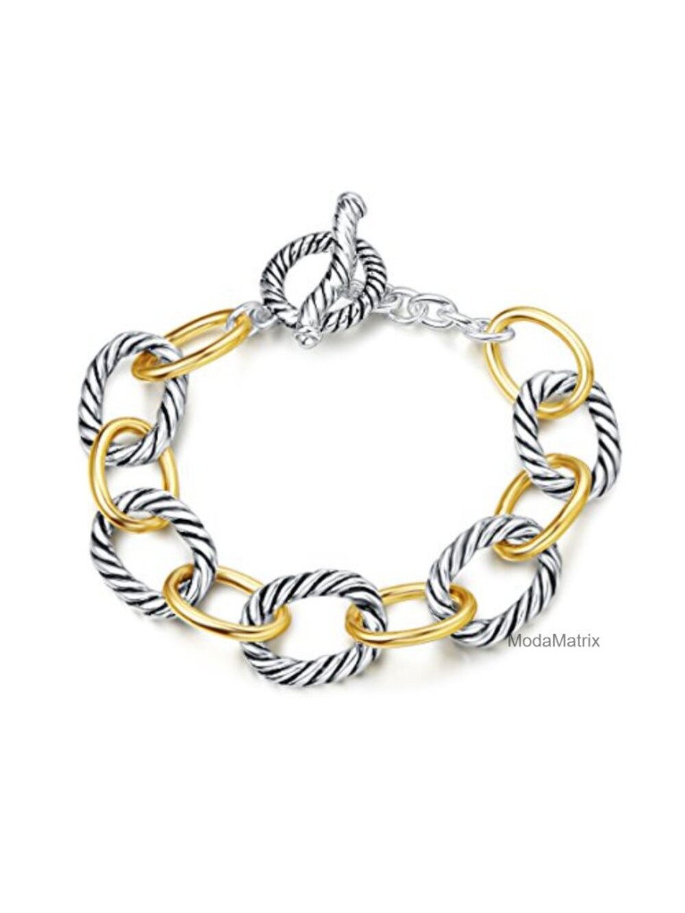 Designer-inspired Twisted Cable Wire Link Chain Bracelet